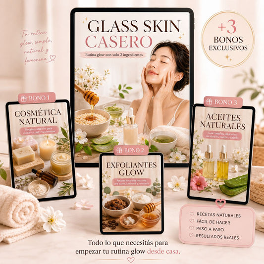 ✨ GLASS SKIN CASERO ✨La rutina glow de 2 ingredientes para una piel luminosa desde casa 🌸+ Bonos y Regalos🎁